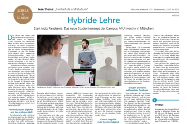 Müncher Merkur - Hybride Lehre