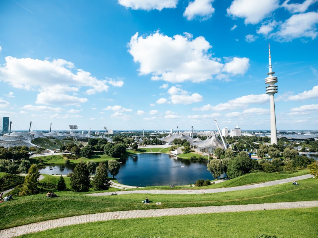 Ausblick auf den Olympiapark in München.